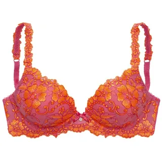 LASCANA Push-up-BH »Wanda« mit Bügel, mit schöner Stickereispitze, Dessous, pink