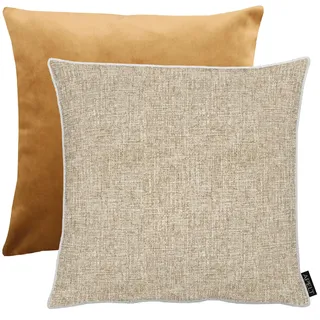Dekokissen APELT "Alessio" Gr. 2, beige (natur, gemustert), B:46cm L:46cm, Bezug: 80% Polyester, 20% Viskose, Dekokissen_Sitzkissen_Kissenhüllen, Dekokissen, Wendekissenhülle ohne Füllung, 1 Stück