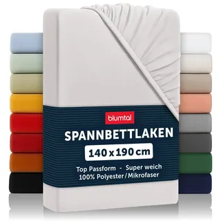 Blumtal Bettlaken Mikrofaser 140 x 190 cm Moonlight Grey 2 St.