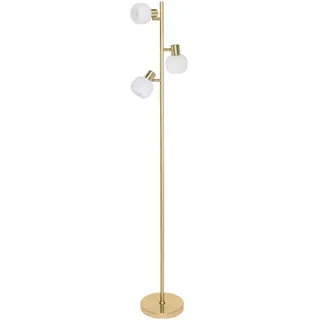 Näve Stehleuchte , Messingfarben , Glas , länglich , 154 cm , Fußschalter , Lampen & Leuchten, Innenbeleuchtung, Stehlampen, Stehlampen