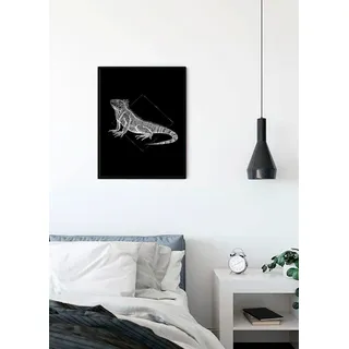 Komar Poster »Iguana Black«, Tiere, (1 St.), Kinderzimmer, Schlafzimmer, Wohnzimmer, bunt