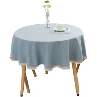 Schutz für die Tischoberfläche Runde Tischdecke, 1-teilig, aus Baumwolle, Leinen und Spitze, Tischdecke for Hochzeits-Esszimmerdekoration(120cm)