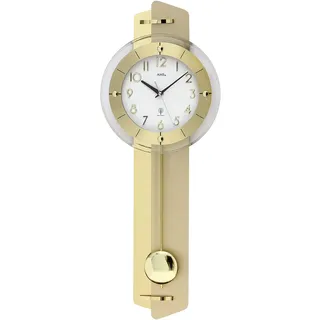 AMS Funk-Pendeluhr, Funkpendelwerk, 25x70x7cm, 5267 - Gold