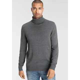 AJC Rollkragenpullover mit Rollkragen aus Rippstrick, grau