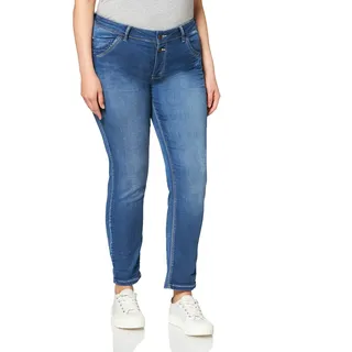 Timezone Damen Slim Nalitz 7/8 Freizeithose, Blue Denim Wash, 28W / 28L EU