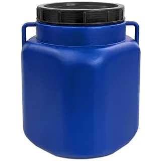 plasteo 30 Liter Weithalsfass mit Deckel und Griffen, Lebensmittelecht und BPA-Frei Futtertonne Universalfass