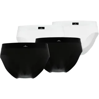 Slip GÖTZBURG "Slip 4er Pack", Herren, Gr. 3XL, bunt (weiß, schwarz), Obermaterial: 95% Baumwolle CO. 5% Elasthan EL., Unterhosen Slip