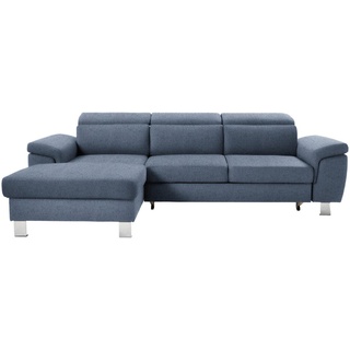 Xora Ecksofa , Blau , Textil , Ottomane links, L-Form , 250x167 cm , Stoffauswahl, seitenverkehrt erhältlich, Schlafen auf Sitzhöhe, Rücken echt , Wohnzimmer, Sofas & Couches, Wohnlandschaften, Ecksofas