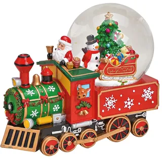 Weihnachten Schneekugel Musik Spieluhr (Weihnachtslokomotive Ø21 cm)