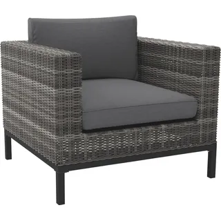 Lounge-Sessel Alridge Polyrattan Grau