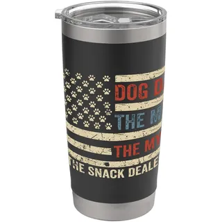 Dog Dad The Man The Myth The Snack Dealer Amerikanische Flagge Doppelwandiger Edelstahl-Thermobecher