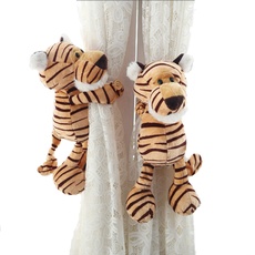 ED-Lumos 2Pcs Tiger Vorhänge Raffhalter Tiere ausgestopft Cartoon Vorhang Ringe mit elastischen Knopf für Kinder Schlafzimmer Dekoration
