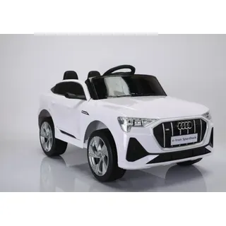 Es-Toys Kinder Elektroauto Audi E-Tron Sportback, Stoßdämpfer, Fernbedienung weiß - Weiß