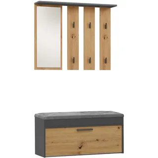 Topeshop GAR PARMA ANT/ART, Partikelbord, 1 Tür(en), Drehtür, Modern, 1000 mm, 350 mm - Grau