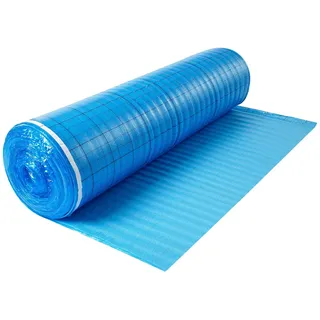 VEVOR Trittschalldämmung, 18,6 m2/Rolle, 3-in-1 3 mm dicke Dämmungunterlage mit Klebeband & Dampfsperre, EPE-Schaum mit blauem PE, Schalldämmung & Geräuschreduzierung, für Laminat-Holzböden
