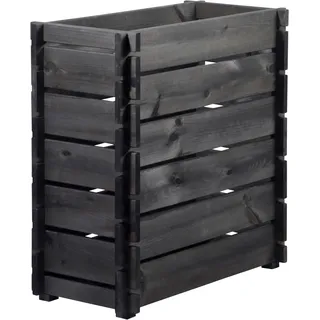 Dobar Hochbeet Stecksystem 79 x 37 x 79 cm Schwarz