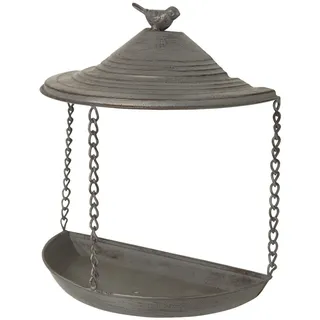 TRIXIE 55513 Vogeltränke/-Bad zur Wandmontage, Metall, 400 ml/22 × 25 × 11 cm, grau