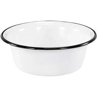 Krüger Emaille Schüssel Weiß Ø 16 cm (0,6 L) | Küchenschüssel | Für Dips, Snacks & Desserts | PFAS-frei | Schnitt- & kratzfeste Emaille | Spülmaschinengeeignet | Geschmacksneutral