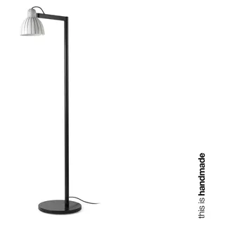 Stehleuchte VENICE E27 15W Stahl Satiniertes schwarz, Keramik Schwarz und Weiß Glanz H:135cm dimmbar