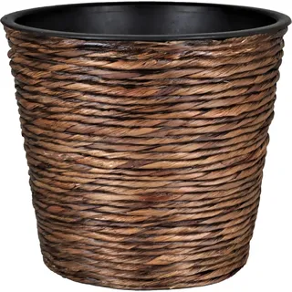 A.H.G. Übertopf mit Wasserhyazinthe Sticking Roll Ø 40 cm x 32 cm Waschbraun