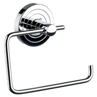EMCO Polo Papierhalter ohne Deckel, markanter Toilettenpapierhalter zur Wandmontage, hochwertiger Klorollenhalter aus Metall, chromfarben - Chrom