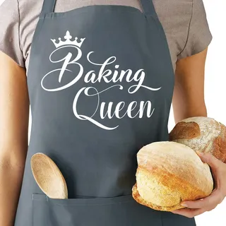Saukore Lustige Backschürzen für Frauen, Küchenchef-Kochschürze mit 2 Taschen, niedliches Backgeschenk für Bäcker, Geburtstagsgeschenk für Mutter, Frau, Tochter, Schwester, Oma, Baking Queen