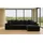 Sofa L-form L-form Graphit Ottomane Links Schwarz