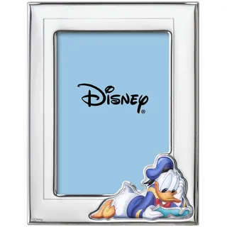 VALENTI & CO. Disney Baby Donald Bilderrahmen in Silber mit bemalten Details in Farbe Tisch oder Nachttisch für das Babyzimmer perfekt als Geschenkidee zur Taufe oder zum Geburtstag