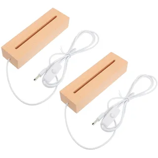 Artibetter 2 Stück Lichtsockel Holz Kunsthandwerk Acryl-Tabletts Für Displays Kristall-Display-Ständer Basislicht Für Beleuchtungstafel Lichter Display-Sockel Beleuchteter