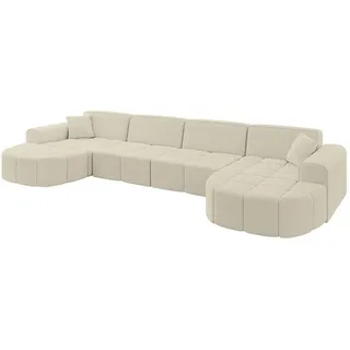 altdecor Eckcouch Polyester 3-Sitzer Beige