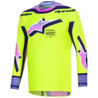 Alpinestars Supertech Vista Langarm-trikot - Yellow / Purple / Black - S