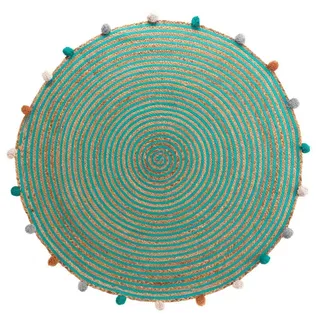 Douceur d ́intérieur Kinderteppich Ø 90 cm Baloo , Grün , Naturmaterialen , 90x90 cm , Teppiche und Böden, Teppiche, Kinderteppiche