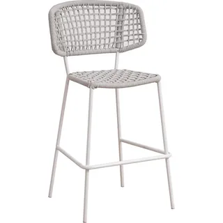 In And OutdoorMatch Barhocker Nilo - Rope - 1er Set - Ohne Armlehne - weiß - Sitzhöhe 109cm - Weiß