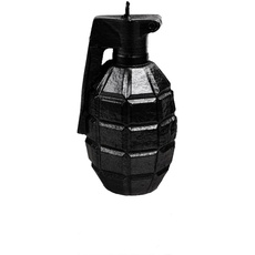 Groß Grenade Kerze | Höhe: 14,3 cm | Schwarz | Handgefertigt in der EU