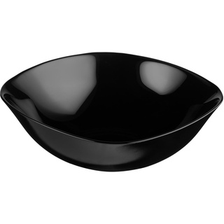 GALICJA Dessertschalen Glas QUADRO Schwarz – Salatschüsselglas – Salatschalen Glas – Glasschale Rund – Salatschüssel Klein – 19x6cm