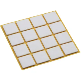 Metafranc Filz-Gleiter 22 x 22 mm - selbstklebend - weiß - 16 Stück - Effektiver Schutz Ihrer Möbel & Stühle / Möbelgleiter-Set für empfindliche Böden / Stuhlgleiter / Bodengleiter / 645096