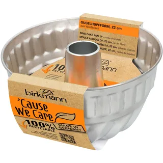 Birkmann,  ́Cause we care, Gugelhupf, Ø 22 cm, runde Backform aus nachhaltigem Weißblech, PFOA- und PFOS-frei, 889095