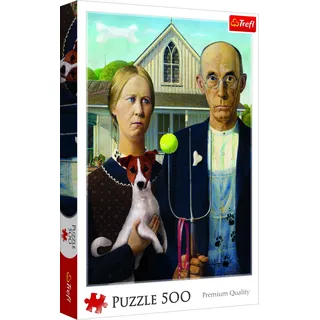 TREFL Puzzle Americká gotika: Psí edice 500 dílků