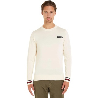 Tommy Hilfiger Herren Pullover Global Stripe Crew Neck Baumwolle, Beige (Calico), S