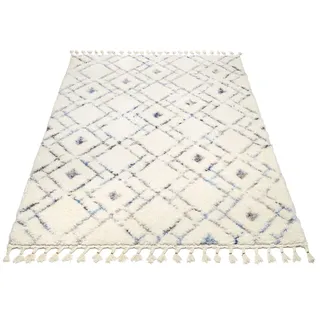 GALLERY M branded by Musterring BOHO Hochflorteppich 80 x 150 cm Beige/Blau