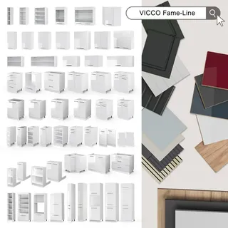 Vicco Eckunterschrank Fame-Line 80,5 x 0 x 0 cm Weiß