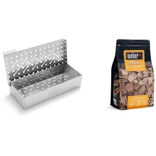 Weber 17622 Räucherchips Buche, 700 g, dezentes Räucheraroma, Fleisch und Gefügel, Aroma, Räuchern, Grillen + Räucherbox universal, Räuchern, für Gas- und Holzkohlegrills, Raucharmona