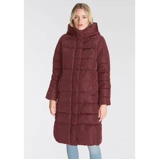 ONLY Steppmantel »ONLTINA PUFFER X LONG COAT OTW«, mit Kapuze, rot