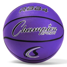 Champion Sports Gummi-Basketball, strapazierfähig, Pro-Style, Größen, Premium-Basketball-Ausrüstung, für drinnen und draußen, Sportunterricht (Größe 6, lila)