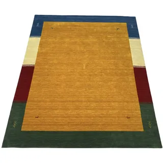 WAWA TEPPICH Handgefertigter orientalischer Gabbeh Teppich aus 100% Wolle Loom Handgewebte Gelb 200X250 cm