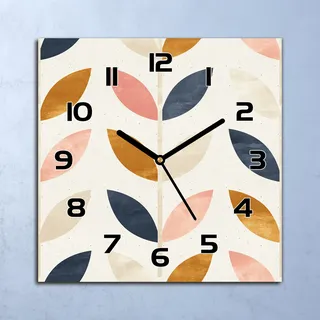 Wanduhr Echt-Glas-Küchenuhr Skandinavischer Stil Quarz 30x30 Deko Bilder