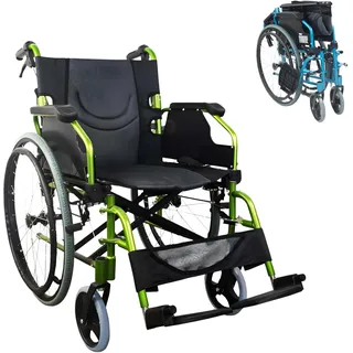 Mobiclinic Rollstuhl Bolonia Aluminium Faltbar und leicht Grün