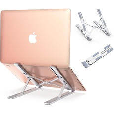 Bild Laptop Ständer, Belüfteter Faltbarer Aluminium Notebook Ständer für Kühlung, Verstellbare Laptop Halterung Kompatibel mit MacBook Air Pro, Huawei, Lenovo, Dell XPS,HP, Alle 10”-15,6” Laptops