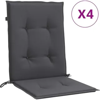 vidaXL Niedriglehner-Auflagen 4 Stk Melange Anthrazit 100x50x4cm Stoff - Grau