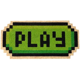 Fisura – Originelle Kokosfußmatte Play“ mit Rutschfester PVC-Unterseite. Grüne Gaming-Türmatte in einzigartiger Form. Perfekt für Gamer. Maße: 70 cm x 35 cm.